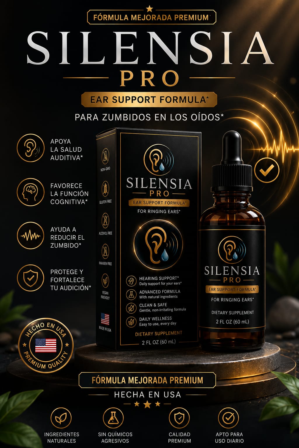 SILENSE PRO- ALIVIA LOS ZUMBIDOS DEL OIDO